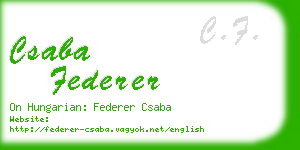 csaba federer business card